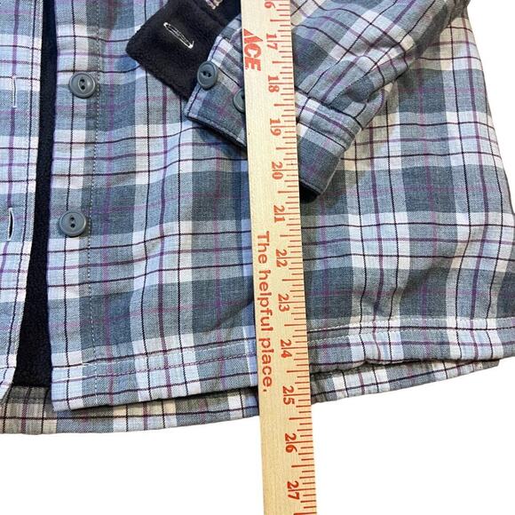 LL Bean Women's Sherpa-Lined Shacket Plaid Size Medium Petite Fleece Warm Comfy - Picture 5 of 8
